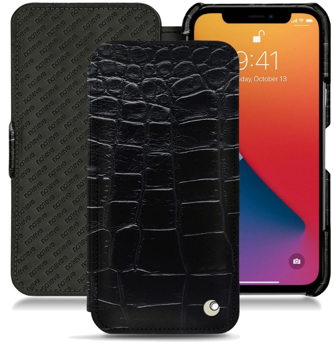 Housse cuir Apple iPhone 13 Pro Max - Rabat horizontalNoir