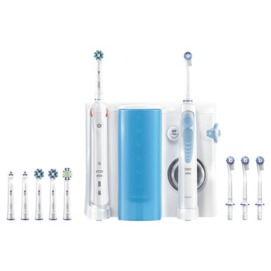 Oral-B Smart 5000 + Oxyjet Adulte Brosse à dents rotative oscillante Bleu, Blanc