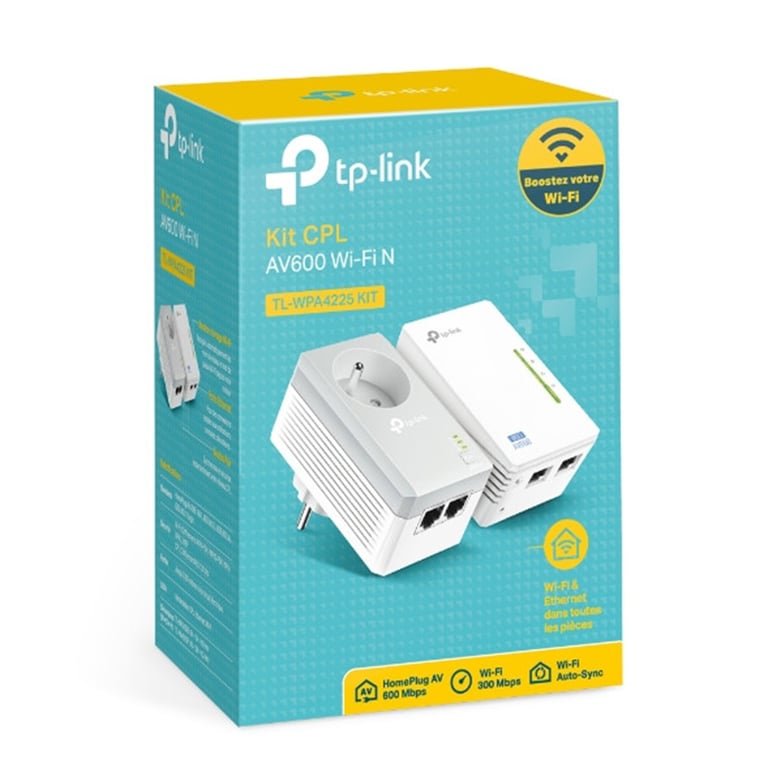 TP-LINK TL-WPA4225 KIT Adaptateur réseau CPL 500 Mbit/s Ethernet/LAN Wifi Blanc 2 pièce(s) - Neuf
