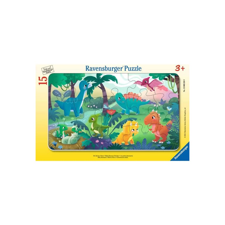 Puzzle cadre 15 pièces : Les petits dinosaures Ravensburger France - vue 3