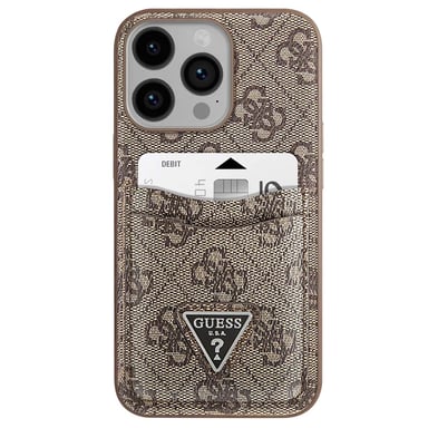 Coque pour Apple iPhone 14 Pro Max PU 4G Porte-cartes Marron