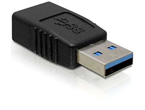 DeLOCK USB 3.0-A Adapter USB-A Nero (Delock - USB-adapter - USB Type A til)