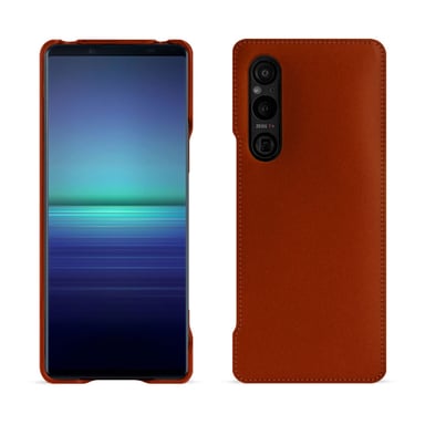 Coque cuir Sony Xperia 1 V -  - Orange - Cuir vegan