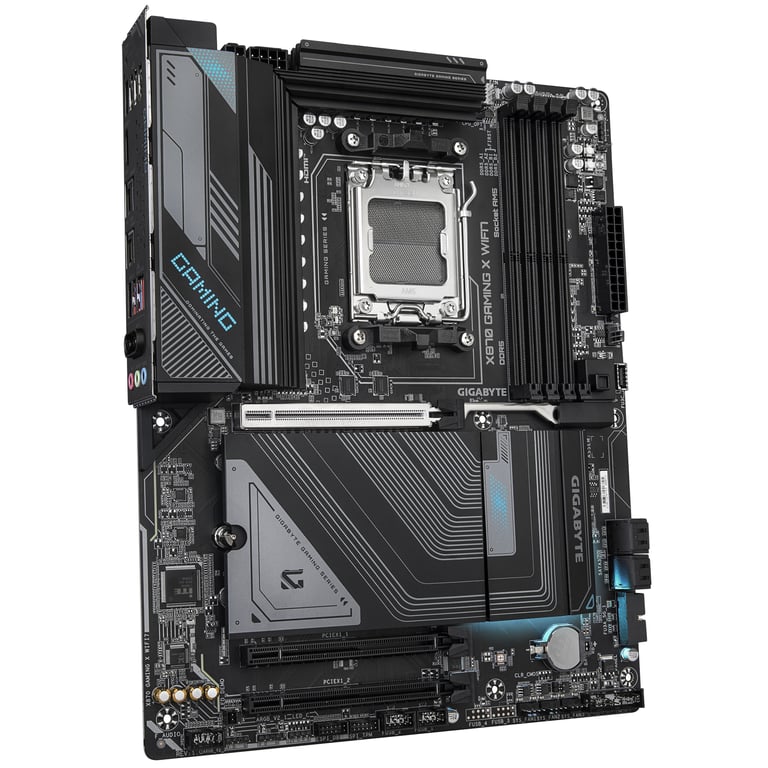 GIGABYTE X870 GAMING X WIFI7 Carte Mère - Prend en charge les processeurs AMD Ryzen 9000, 16+2+2 phases VRM, jusqu'à 8000MHz DDR5 (OC), 1xPCIe 5.0 + 2xPCIe 4.0, Wi-Fi 7, LAN 2,5GbE, USB 4 - Neuf