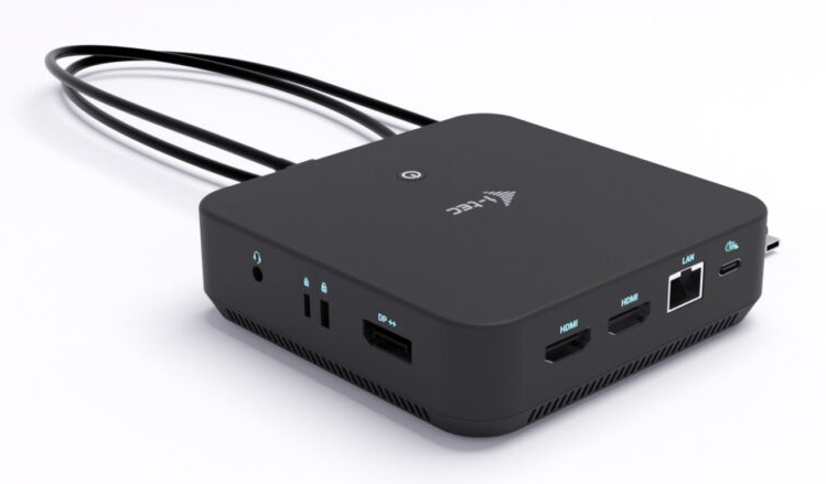 i tec USB C DP Dual HDMI Docking Station with Power Delivery + Universal Charger - vue 3