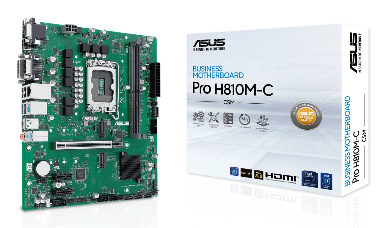 ASUS PRO H810M C CSM Intel H810 LGA 1851 Socket V1 micro ATX Neuf