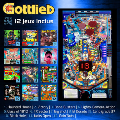 Flipper digitale con schermo LCD da 24'' su cavalletto - 12 giochi inclusi - 4 giocatori - Nudge e Tilt - Tipo di macchina arcade