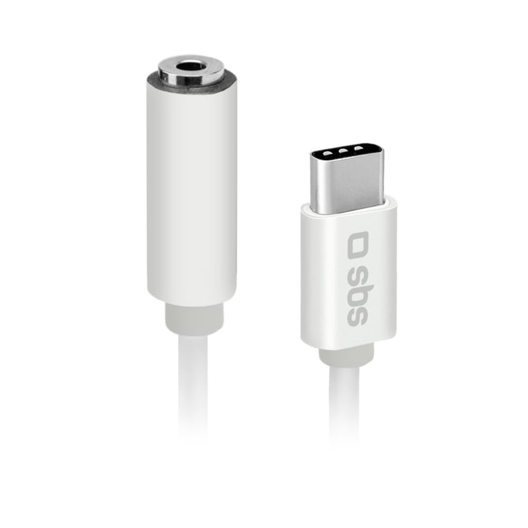 SBS TEINTJACKTYCFMW câble de téléphone portable Blanc 0,09 m 3,5mm USB C