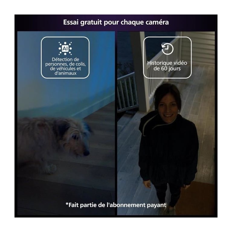 Pack de démarrage caméra de surveillance Philips Hue Secure intérieur extérieur + capteurs et ampoules E27 WCA - vue 4