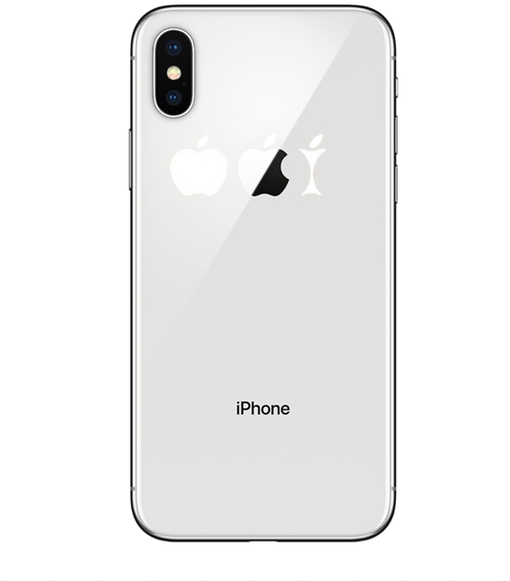 Coque Silicone IPHONE X Max Trognon de Pomme Fun APPLE Mange Pomme Transparente Protection Gel Soupl