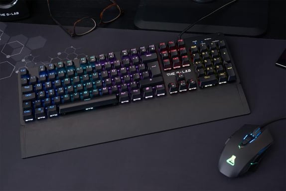 Tastiera da gioco meccanica G-Lab Keyz Carbon-E RGB (interruttore blu) (nero)