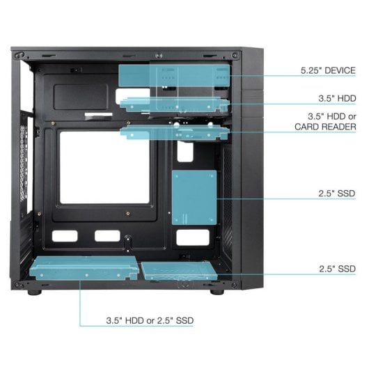 TooQ TQC 4701U3C B unité centrale Mini Tower Neuf - vue 2