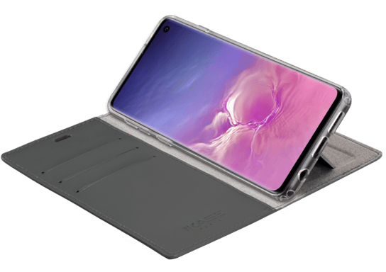 Diarycase 2.0 Custodia a conchiglia in vera pelle con supporto magnetico per Samsung Galaxy S10, Midnight Black