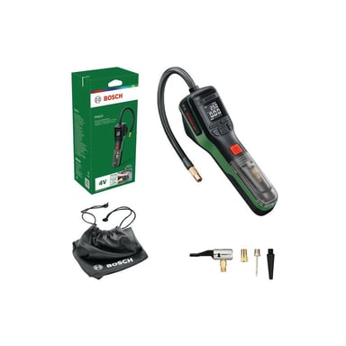 Pompa ad aria senza fili Bosch PNEO EasyPump per pneumatici Presta fino a 10,3 bar, schermo pressione in tempo reale, arresto automatico Verde