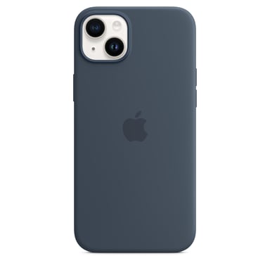 Coque en silicone avec MagSafe pour iPhone 14 Plus Bleu orage