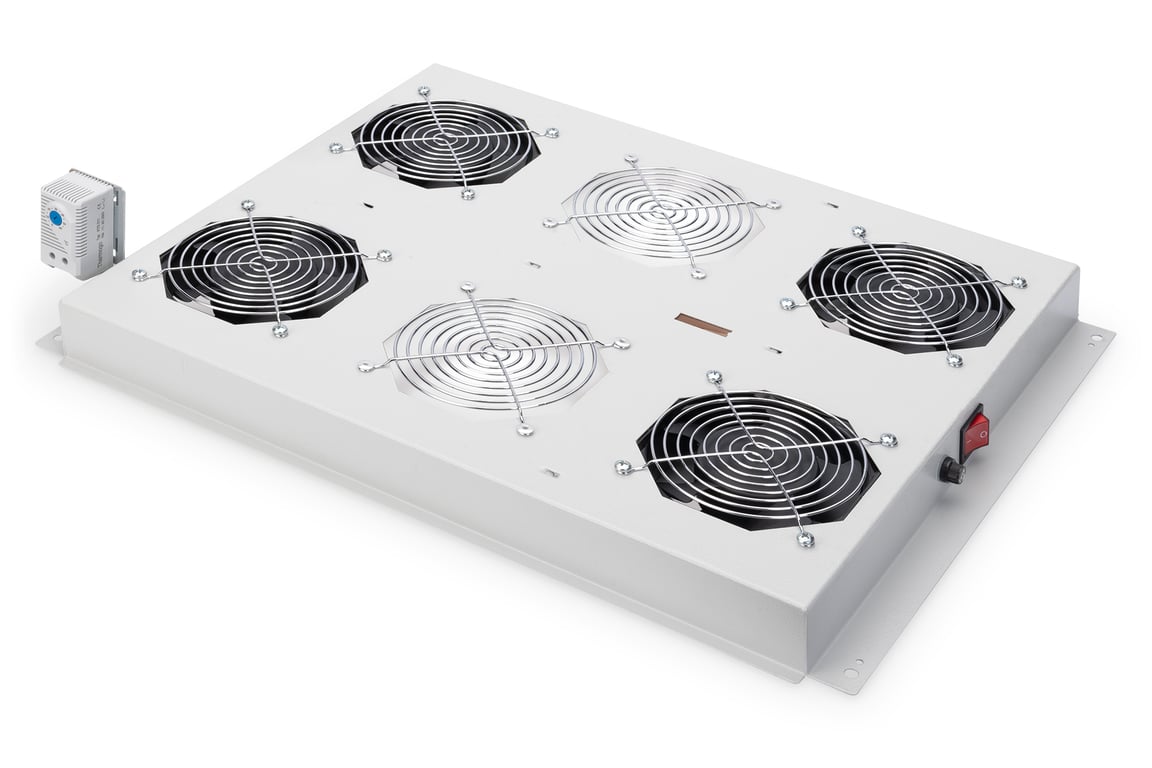 Digitus Professional DN-19 FAN-4-SRV - Dessus de baie avec 2 ventilateurs - avec 4 ventilateurs de refroidissement - clair, RAL 7035 - 19