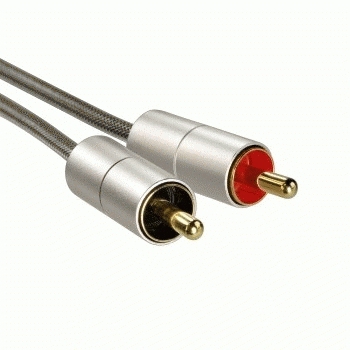 Cable de conexión ''AluLine'', jack 3,5 mm macho, estéreo - 2 RCA macho, 2 m