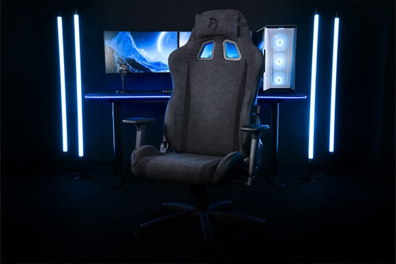 Arozzi Gaming Stuhl Avanti Dark grey SoftFabric Siège de jeu sur console Chaise avec assise rembourrée