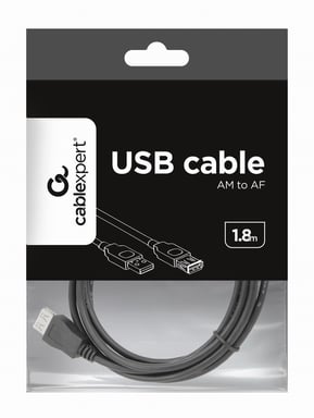 Gembird 1.8m USB 2.0 A M/FM cable USB 1,8 m USB A Negro