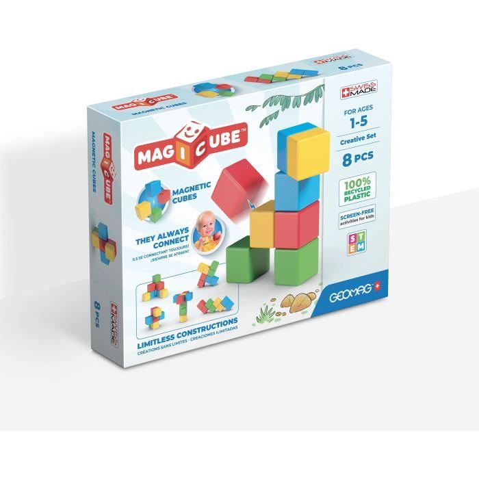 Jeu de construction magnétique GEOMAG Magicube Recycled Creative Set 8 pièces Plastique recyclé Dès - vue 2