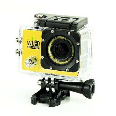 Camera Embarquée Sports Wi-Fi LCD Caisson Étanche Waterproof 12 Mp HD Jaune 32Go YONIS