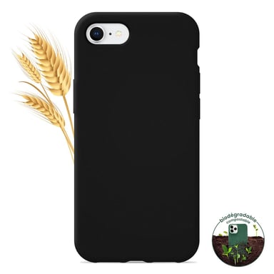 Coque silicone unie compatible Biodégradable Noir Apple iPhone SE 2020