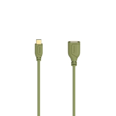 Câble USB-C-OTG Flexi-Slim, USB 2.0, 480 Mbit/s, vert, 0, 15m