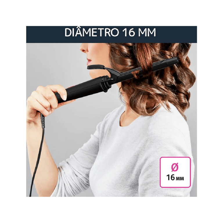 Rowenta Curler 2 CF2119 brosse soufflante et fer à lisser Fer à friser À chaleur Noir 25 W 1,8 m - Neuf