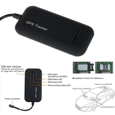 Traceur Intelligent GPS Temps Réel Voyant Lumineux LED Antenne GSM Intégrée Noir YONIS