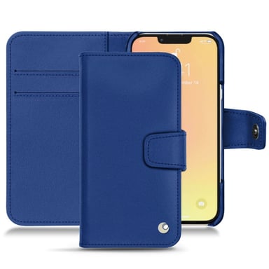 Housse cuir Apple iPhone 13 - Rabat portefeuille - Bleu - Cuir lisse