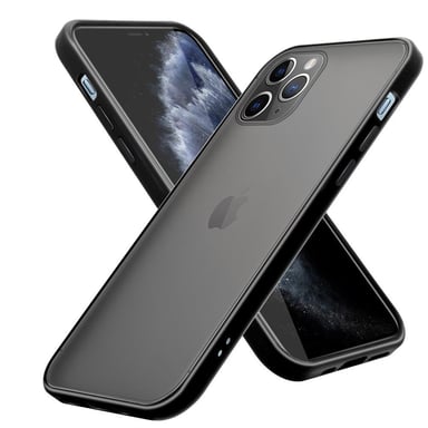 Coque pour Apple iPhone 11 PRO MAX en MAT NOIR Housse de protection Étui hybride avec intérieur en silicone TPU et dos en plastique mat