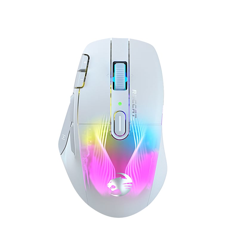 Roccat Kone XP Air – Gaming sans fil Capteur Optique 19K DPI d’autonomie Station de charge RGB éclairage AIMO RGB