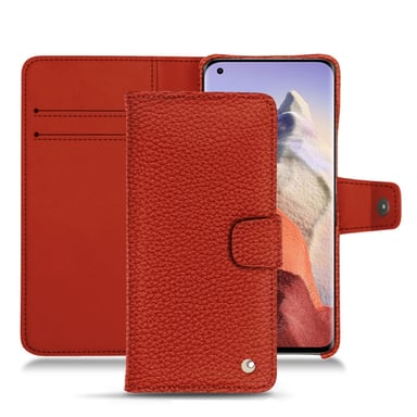 Housse cuir Xiaomi Mi 11 Ultra -  - Orange - Cuir grainé