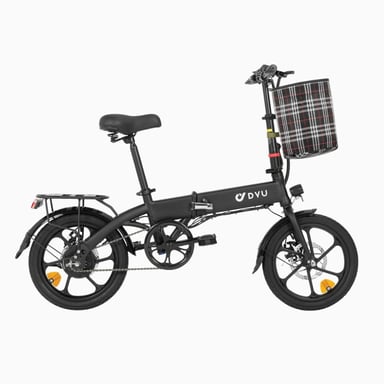 DYU A1F PRO 16 pollici 25km/h Bicicletta elettrica - 250W Motore 36V7.5Ah Batteria Freni a disco - Nero