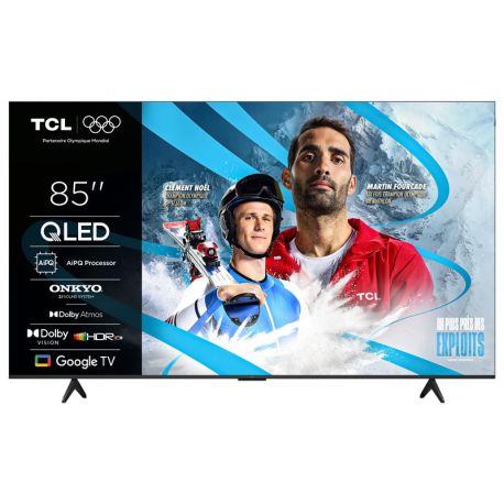 TCL 85T69C 85" 216 cm QLED Direct LED TV 4K HDR TV Smart Google TV Dolby Vision & Atmos Game Master Motion Clarity Compatible Google Assistant & Alexa - vue 3