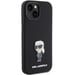 Custodia Karl Lagerfeld per iPhone 15 6.1'' nero Silicone Ikonik Metal Pin