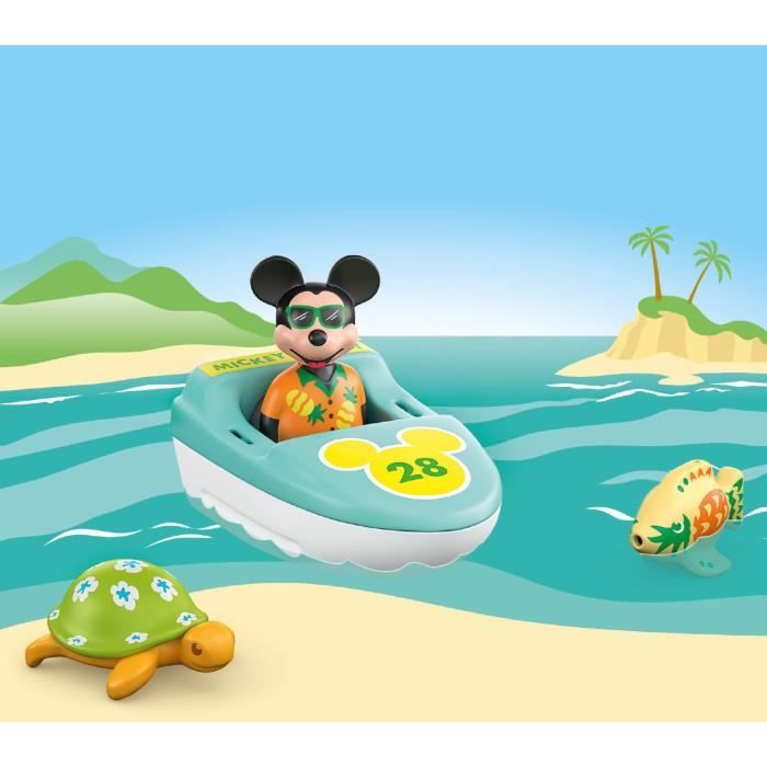 PLAYMOBIL Junior 71707 Mickey avec bateau, Flotte dans l'eau, Jouet pour le bain, Junior & Disney, Des 12 mois - Neuf