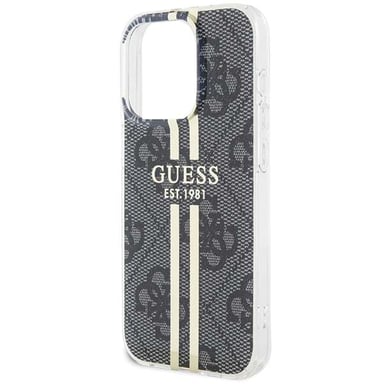 Custodia Guess per iPhone 15 Pro 6.1'' nero Custodia rigida IML 4G Gold Stripe