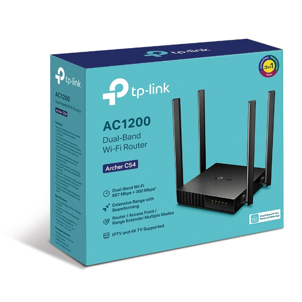 TP-Link Archer C54 routeur sans fil Fast Ethernet Bi-bande (2,4 GHz / 5 GHz) Noir - Neuf
