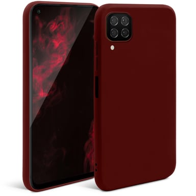 Moozy Minimalist Series Coque en silicone pour Huawei P40 Lite, Vin Rouge – Finition mate fine et souple en TPU