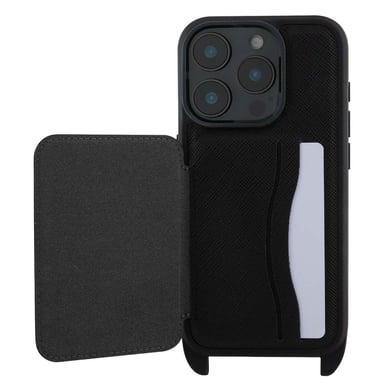 Custodia per iPhone 16 Pro con tracolla e portacarte Elegante