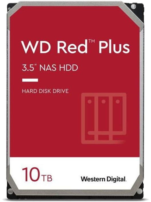 WD Red? Plus - Disque dur Interne NAS - 10To - 7200 tr/min - 3.5 (WD101EFBX)