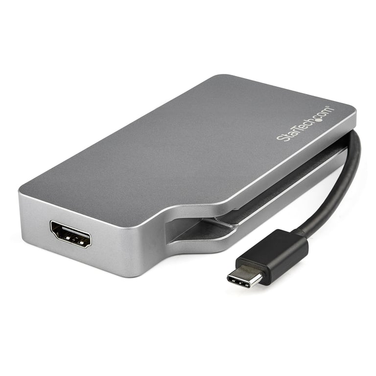 StarTech.com Adaptateur Multiport USB C avec HDMIVGAMini DisplayPort ou DVI Convertisseur USB Type C vers HDMI 2.0 ou mDP 1.2 4K60Hz VGA ou DVI Aluminium Spatial Neuf