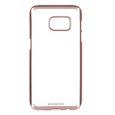 Mercury Funda para Galaxy S7 Edge con Dorso Rígido y Contorno Metalizado Rosa