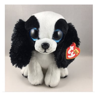 Peluche Beanie Boo Sissy le Chien Noir et Blanc - Adorable et Douce