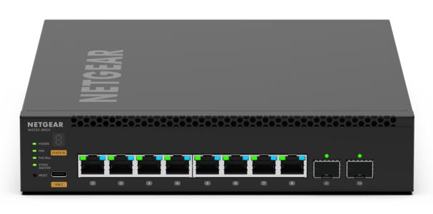 NETGEAR M4350 8M2V Commutateur C3 Géré 8 x 2.5GBase T PoE ++ + 2 x 25 Gigabit SFP28 liaison montante flux d'air de 'avant vers 'arrière de bureau Montable sur rack PoE++ 551... - vue 2