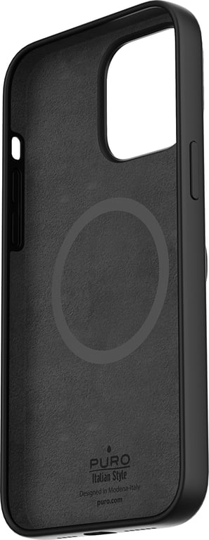 Coque iPhone 14 Pro Silicone Icon Compatible MagSafe Noire Puro