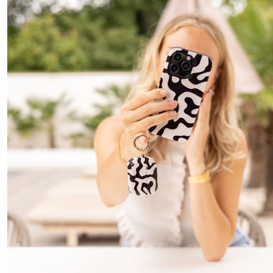 Selencia Coque arrière Vivid avec MagSafe pour Apple iPhone 16 - Art Wave Black