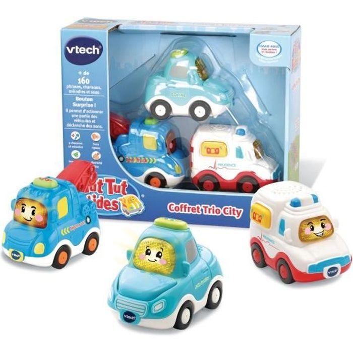 VTECH Tut Tut Bolides Coffret Trio City Berline + Dépanneuse + Ambulance - vue 2