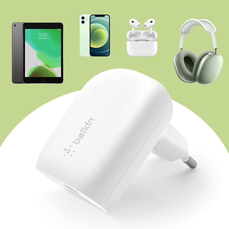 Belkin Pack chargeur rapide USB-C 3Ow Power Delivery & PPS + câble Lightning 1 mètre Blanc - vue 5